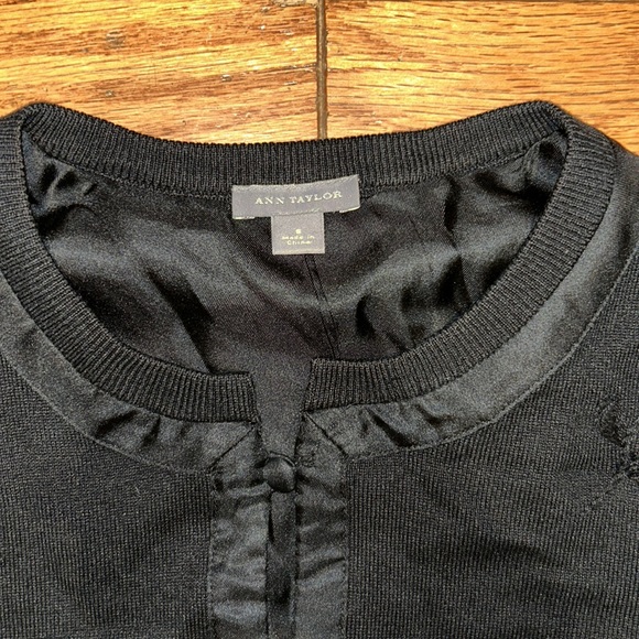 Ann Taylor Black Rose Stitch Cardigan - Picture 4 of 7